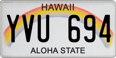 HI license plate YVU694