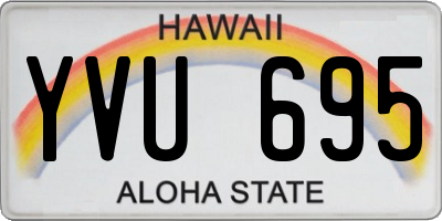 HI license plate YVU695
