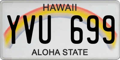 HI license plate YVU699