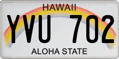 HI license plate YVU702