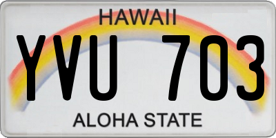 HI license plate YVU703