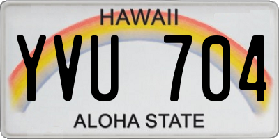 HI license plate YVU704