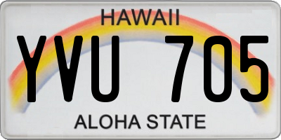 HI license plate YVU705