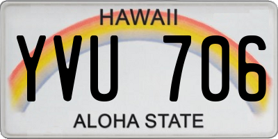 HI license plate YVU706