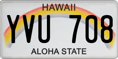 HI license plate YVU708