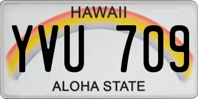 HI license plate YVU709
