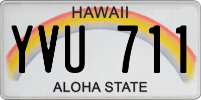 HI license plate YVU711