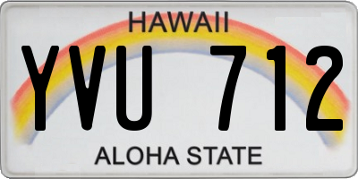 HI license plate YVU712