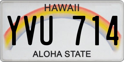 HI license plate YVU714