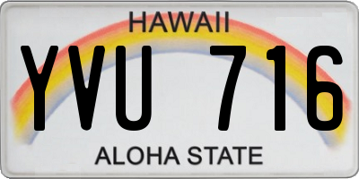 HI license plate YVU716