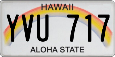 HI license plate YVU717