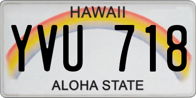 HI license plate YVU718