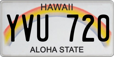 HI license plate YVU720