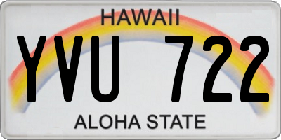 HI license plate YVU722