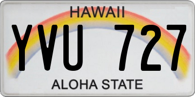 HI license plate YVU727