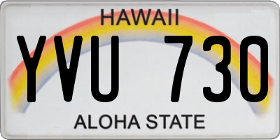 HI license plate YVU730