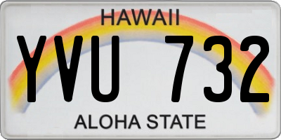HI license plate YVU732