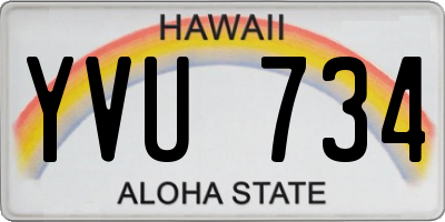 HI license plate YVU734