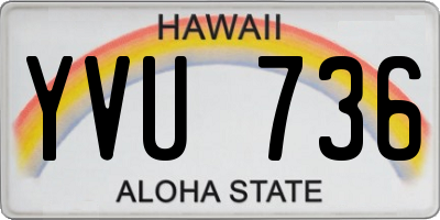 HI license plate YVU736