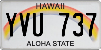 HI license plate YVU737