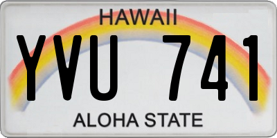 HI license plate YVU741
