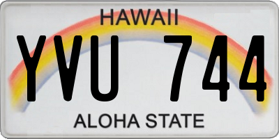 HI license plate YVU744