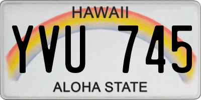 HI license plate YVU745