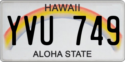 HI license plate YVU749