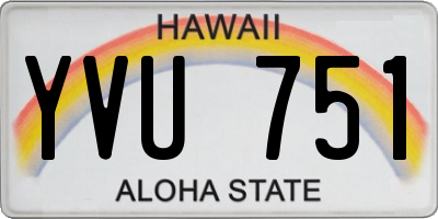HI license plate YVU751