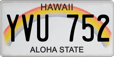 HI license plate YVU752