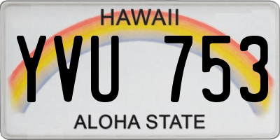 HI license plate YVU753