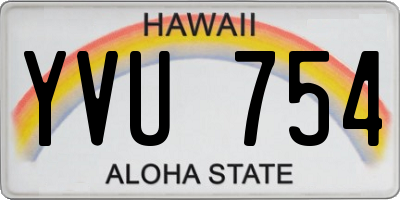 HI license plate YVU754