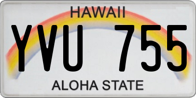 HI license plate YVU755