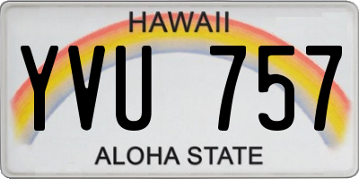 HI license plate YVU757