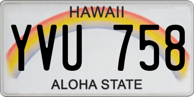 HI license plate YVU758