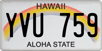 HI license plate YVU759