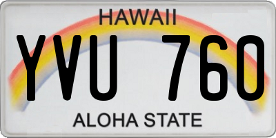 HI license plate YVU760
