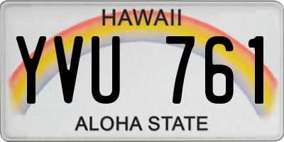 HI license plate YVU761