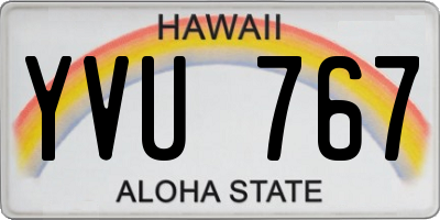 HI license plate YVU767