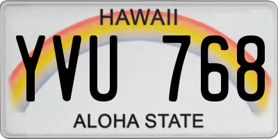 HI license plate YVU768