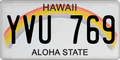 HI license plate YVU769