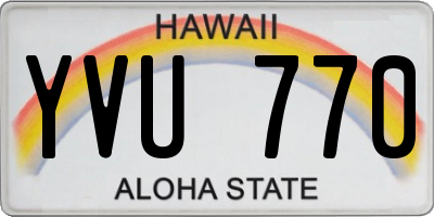 HI license plate YVU770