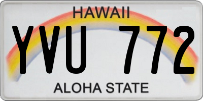 HI license plate YVU772