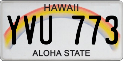 HI license plate YVU773