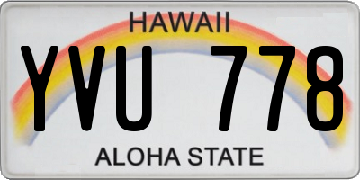 HI license plate YVU778