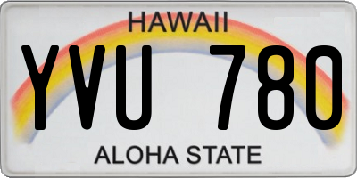 HI license plate YVU780