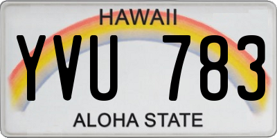 HI license plate YVU783
