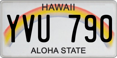 HI license plate YVU790