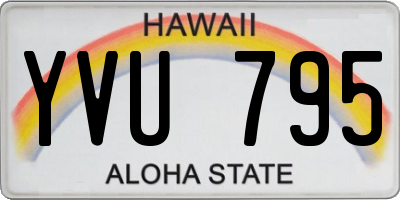HI license plate YVU795