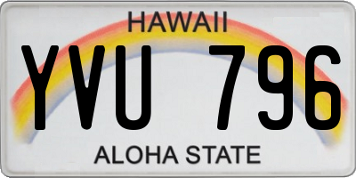HI license plate YVU796